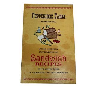 Pepperidge‎ Farms Sandwich Recipes Booklet Cookbook Sampler Vintage